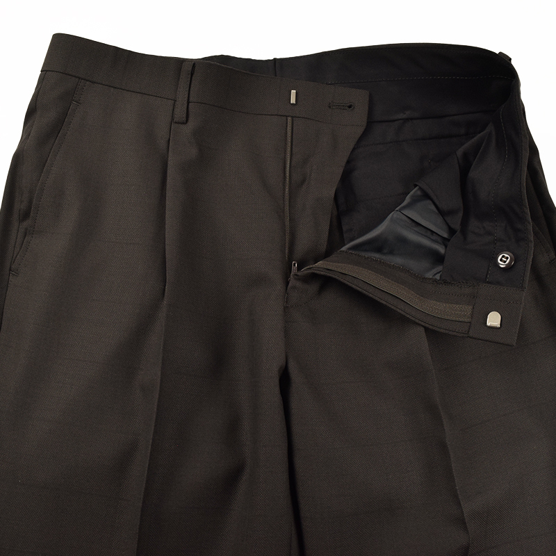 ◆STUDIO by D'URBAN ダーバン◆秋冬 GALAXY SILK BLEND シルク混 ウィンドペンチェック柄 ウールスーツ 茶/A5_画像10