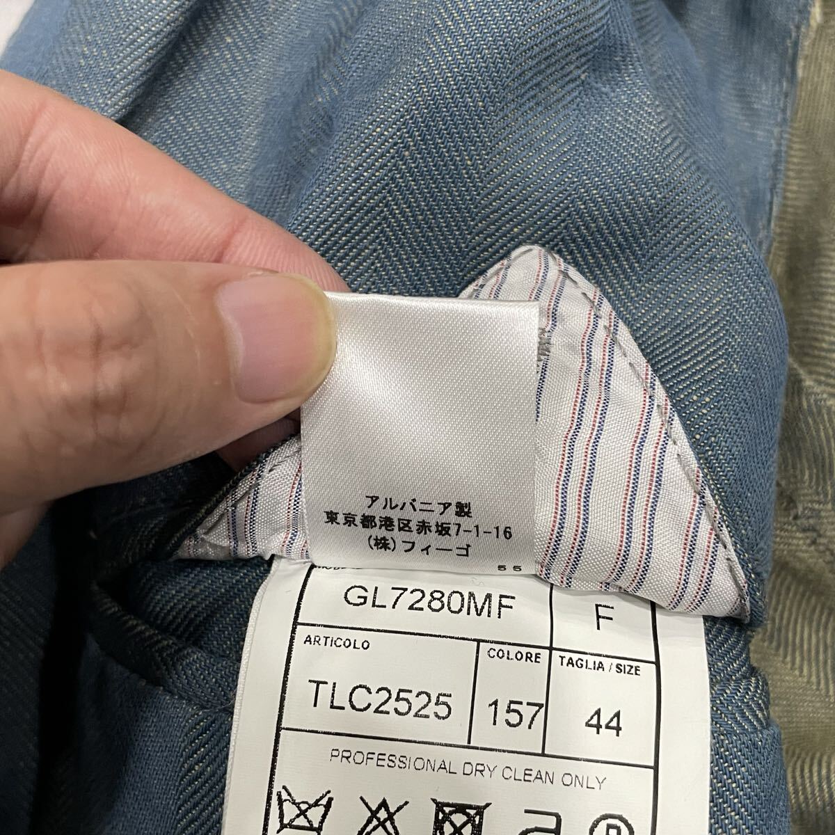 AC ○ 高品質 '洗練されたデザイン' SANTANIELLO サンタニエッロ ウール リネン テーラードジャケット 44 メンズ アウター 紳士服 ブルー系_画像10