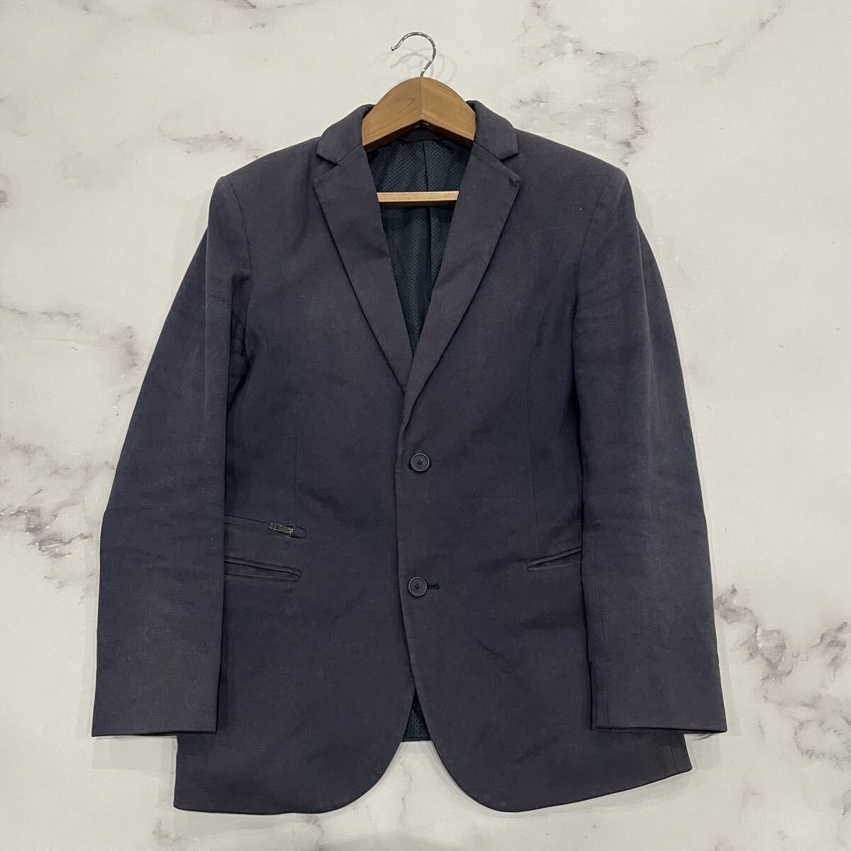 AL ○ 至高の一品 '洗練されたデザイン' Z Zegna ジーゼニア テーラードジャケット 上着 メンズ アウター 高級紳士服 ネイビー_画像2