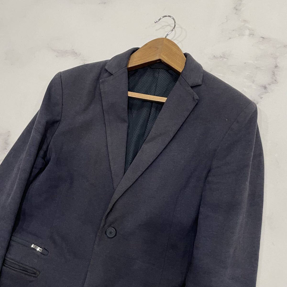 AL ○ 至高の一品 '洗練されたデザイン' Z Zegna ジーゼニア テーラードジャケット 上着 メンズ アウター 高級紳士服 ネイビー_画像4