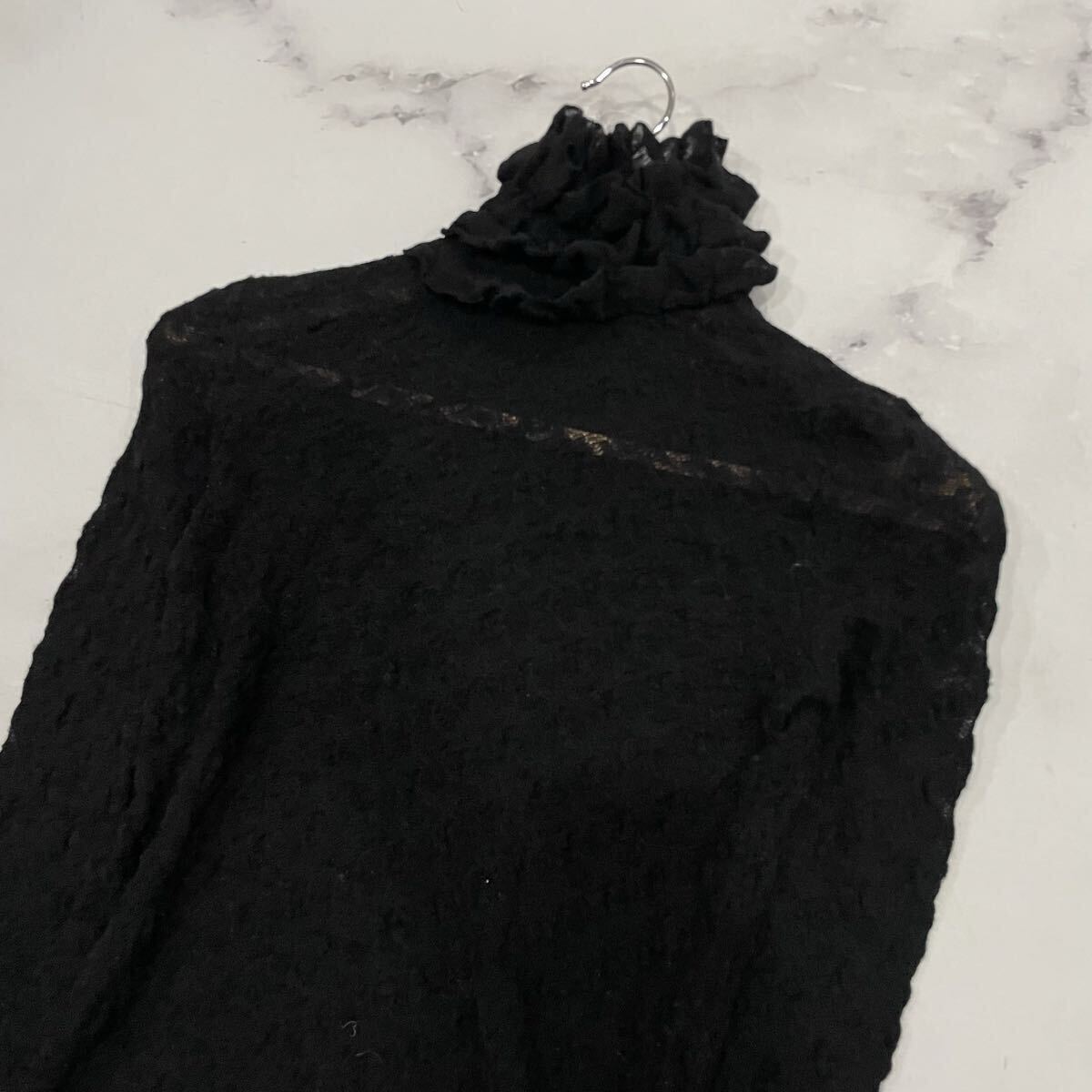 AL ○ ラグジュアリーウェア '国内正規品' CHANEL シャネル 長袖 ウール100% ニット セーター size:34 レディース トップス ブラック_画像3