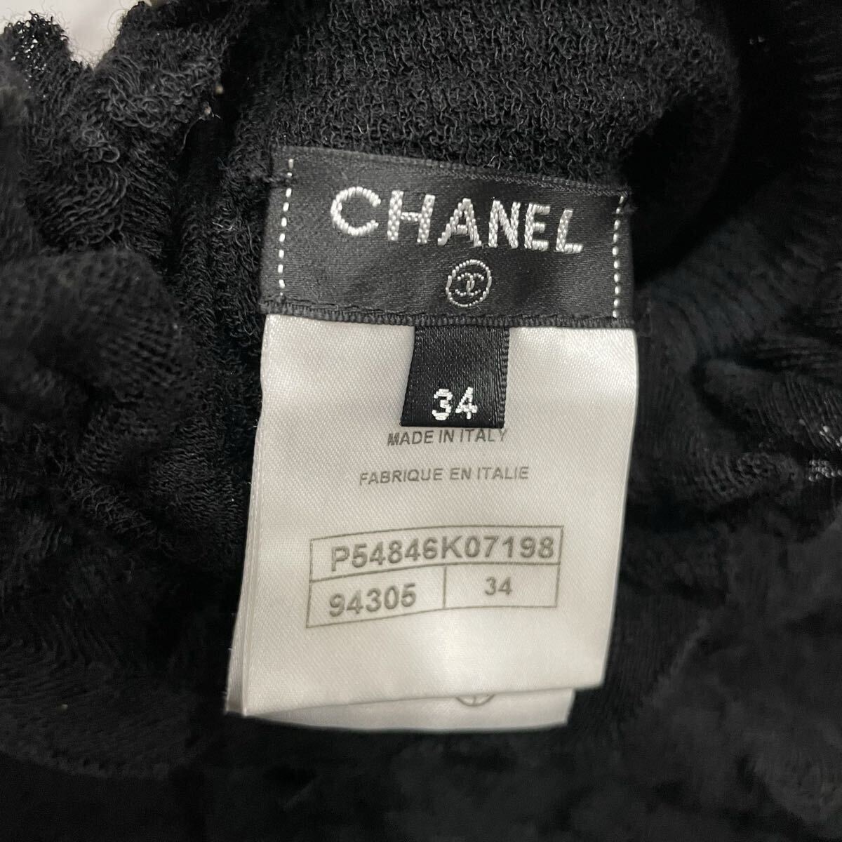AL ○ ラグジュアリーウェア '国内正規品' CHANEL シャネル 長袖 ウール100% ニット セーター size:34 レディース トップス ブラック_画像5