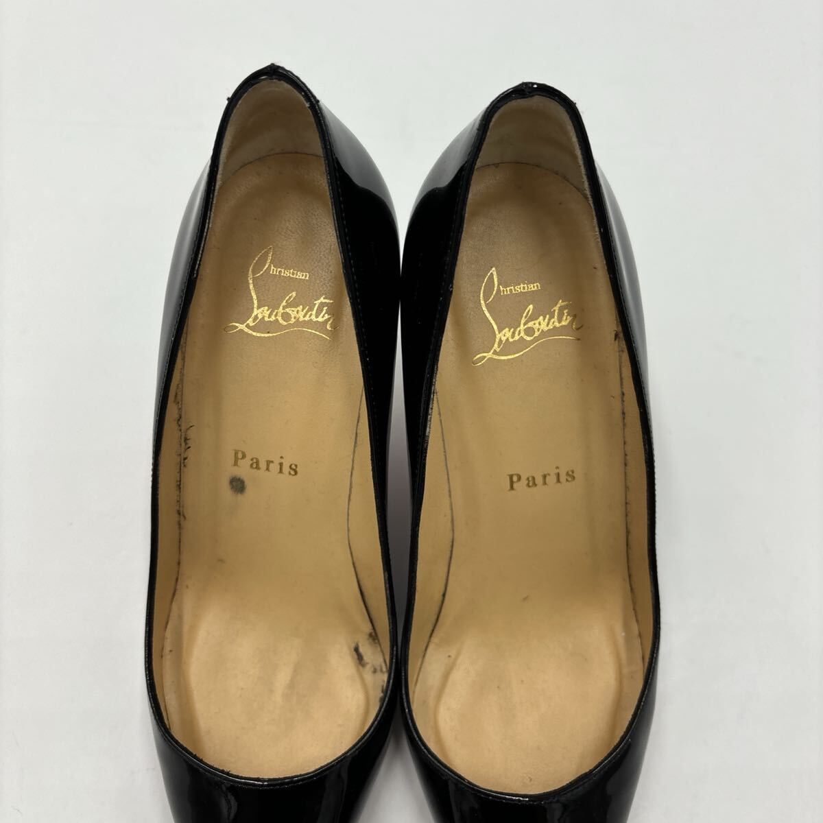 E＊ 保存袋付 イタリア製 '高級感溢れる' Christian Louboutin クリスチャンルブタン 本革 エナメルレザー ヒール / パンプス EU36.5 23cm_画像8