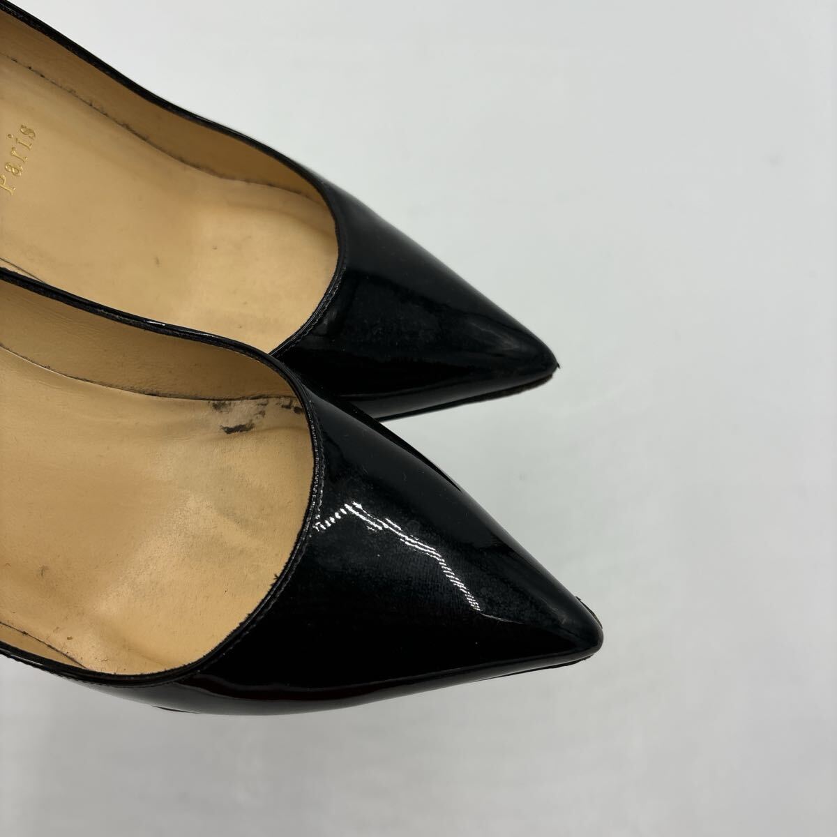 E＊ 保存袋付 イタリア製 '高級感溢れる' Christian Louboutin クリスチャンルブタン 本革 エナメルレザー ヒール / パンプス EU36.5 23cm_画像10