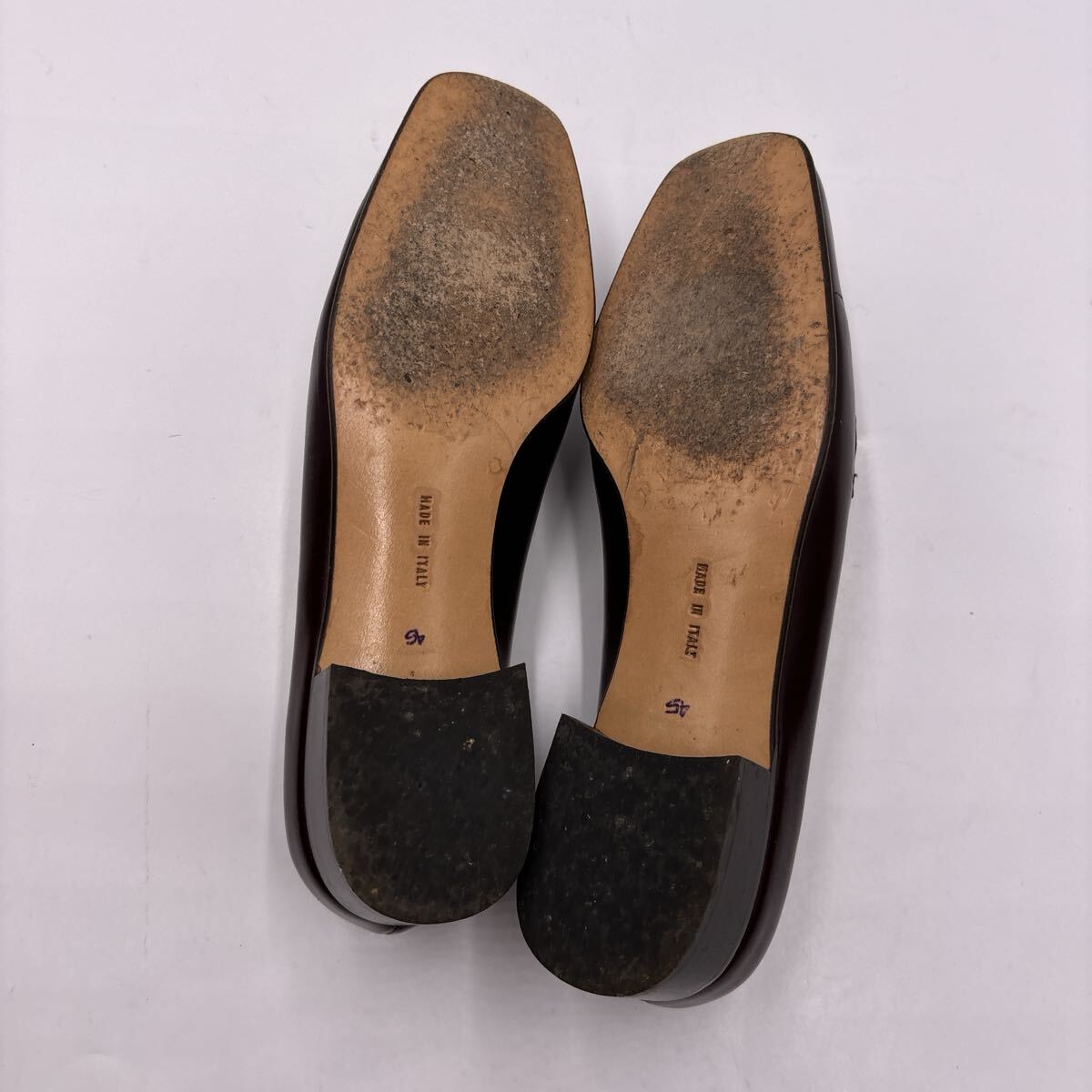 * с коробкой сделано в Италии ' высококлассный женская обувь ' Salvatore Ferragamo Salvatore Ferragamo натуральная кожа gun chi-ni каблук / туфли-лодочки 5C 22cm женский 