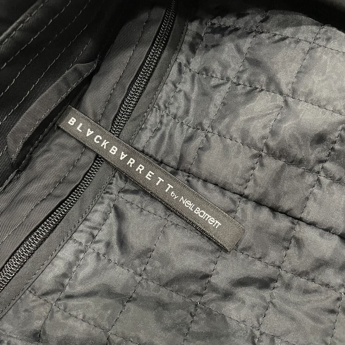 AE○ 良品/ 洗練されたデザイン '高級感溢れる' BLACKBARRETT by NEIL BARRETT ブラックバレット ロングコート 2 メンズ アウター ブラック_画像7