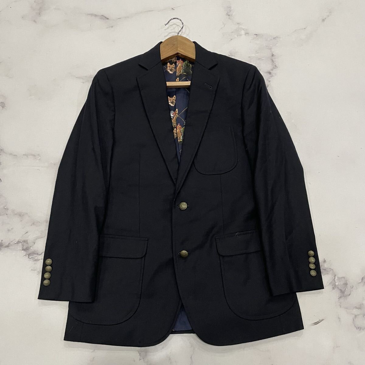 AK ○ 洗練されたデザイン '高級感溢れる' Brooks Brothers ブルックスブラザーズ SOCIAL PRIMER ウール100% テーラードジャケット 47_画像2