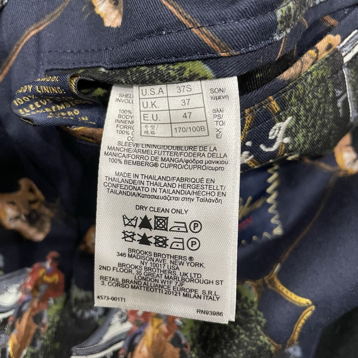 AK ○ 洗練されたデザイン '高級感溢れる' Brooks Brothers ブルックスブラザーズ SOCIAL PRIMER ウール100% テーラードジャケット 47_画像9