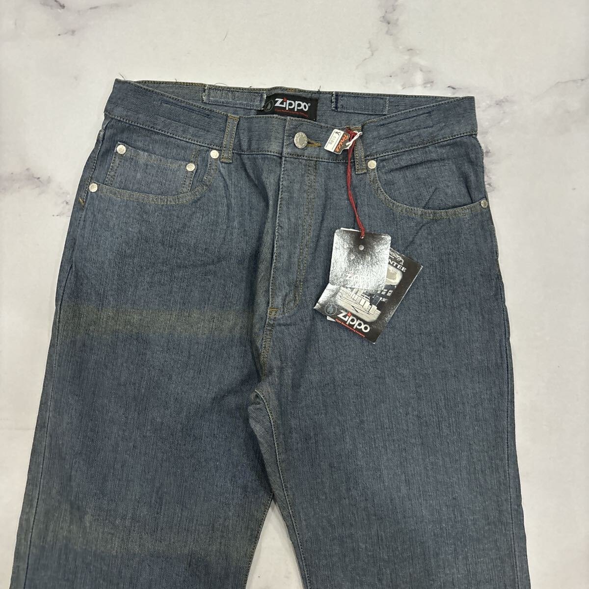 Y ＊ 訳あり未使用 '履き心地抜群' Zippo ジッポー 高品質 ストレッチ素材 ワイド ストレート デニムパンツ / ジーンズ size82 メンズ_画像3
