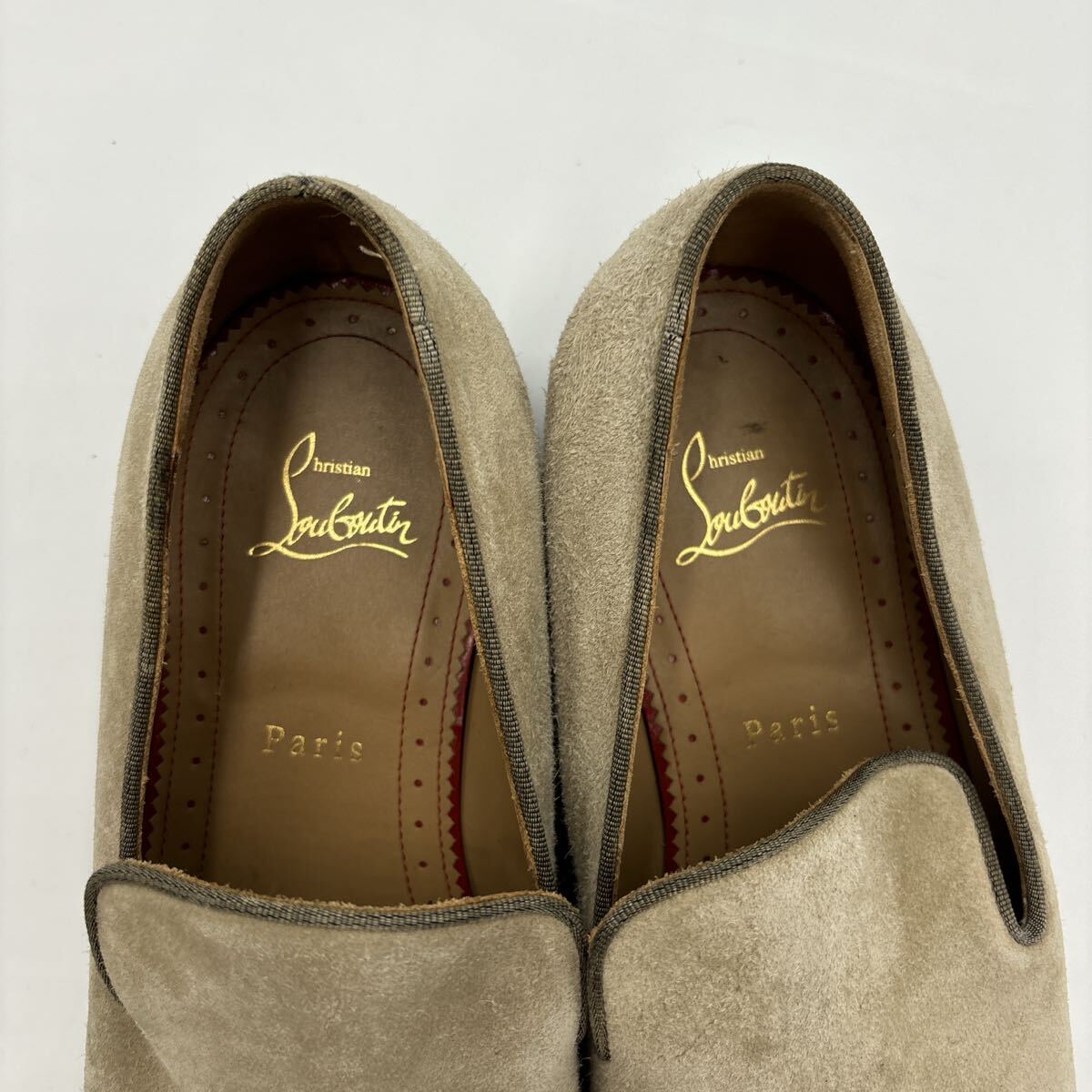 W * イタリア製 '高級紳士靴' Christian Louboutin クリスチャンルブタン 本革 スタッズ オペラシューズ 革靴 ローファー EU41 26cm _画像7