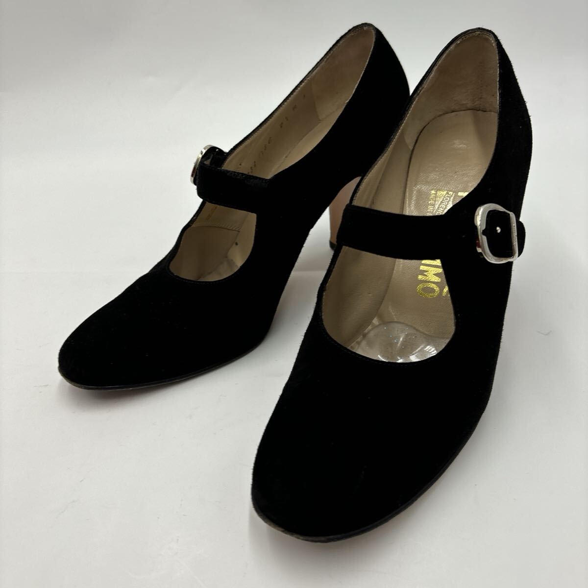 ＊ 箱付き イタリア製 '高級婦人靴' Salvatore Ferragamo サルヴァトーレフェラガモ 本革 メリージェーン / ヒール パンプス 7.5B 24.5cm_画像2