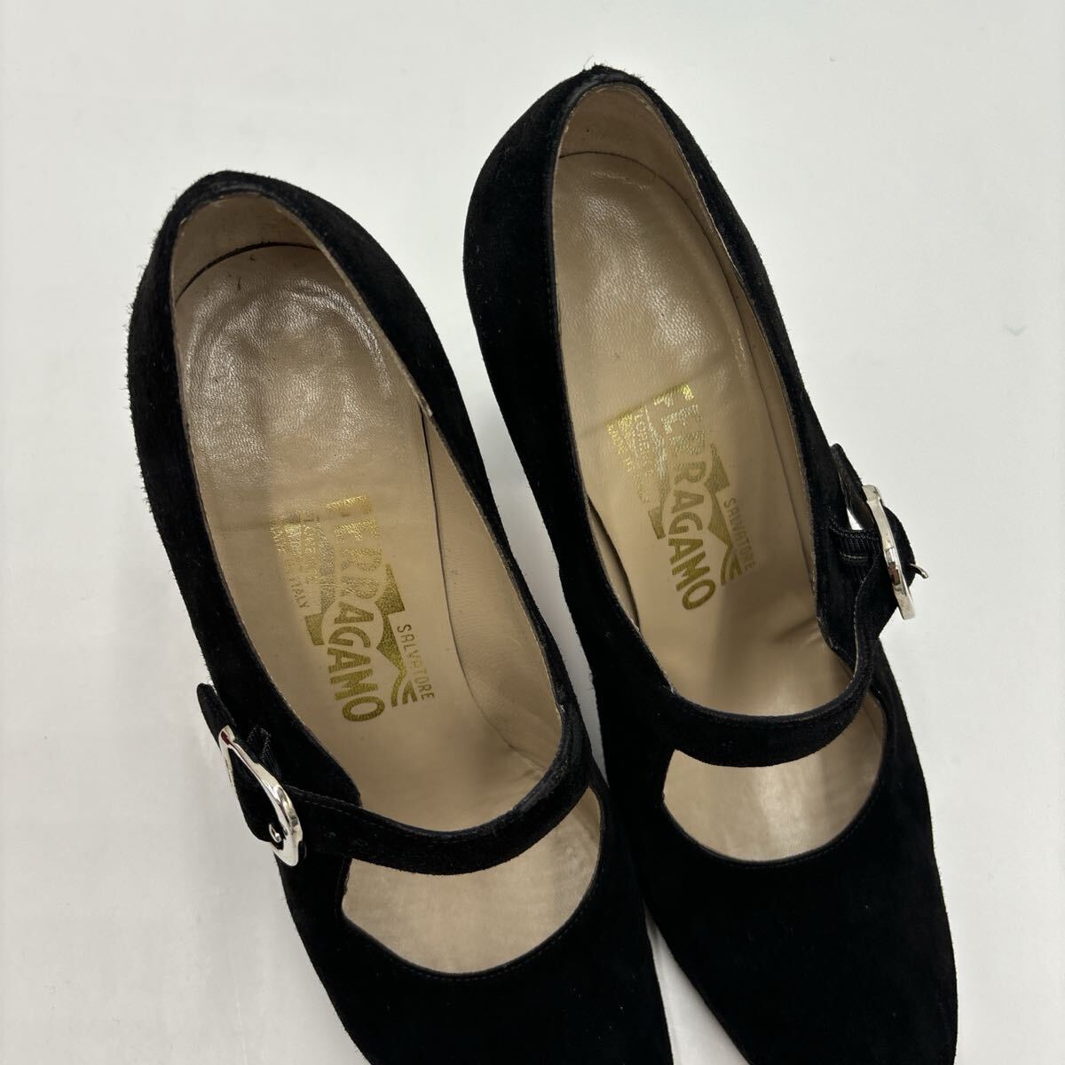 ＊ 箱付き イタリア製 '高級婦人靴' Salvatore Ferragamo サルヴァトーレフェラガモ 本革 メリージェーン / ヒール パンプス 7.5B 24.5cm_画像7