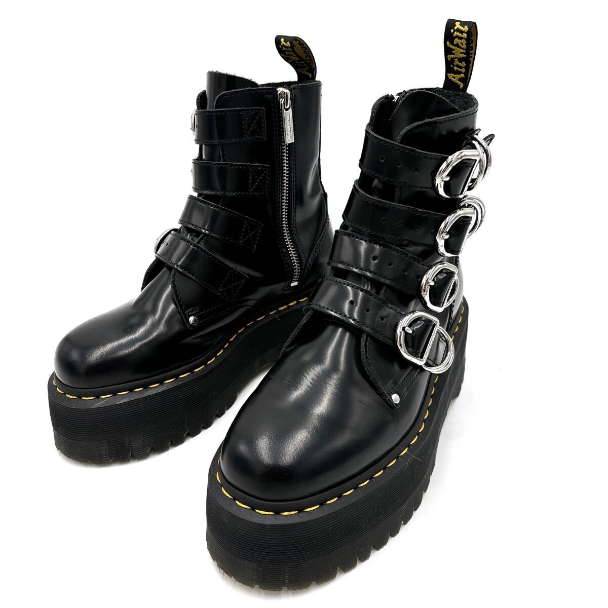 C ＊ 訳あり美品 '希少 人気モデル' Dr.Martens ドクターマーチン JADON MAX HDW プラットフォーム 厚底 ブーツ 革靴 UK5 24cm レディース_画像1