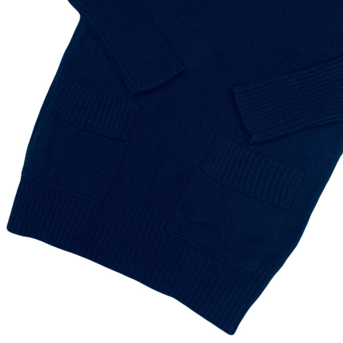 【新品タグ付き】 Abercrombie & Fitch セーター 刺繍 Vネック アバクロンビー レディース ネイビー L_画像3