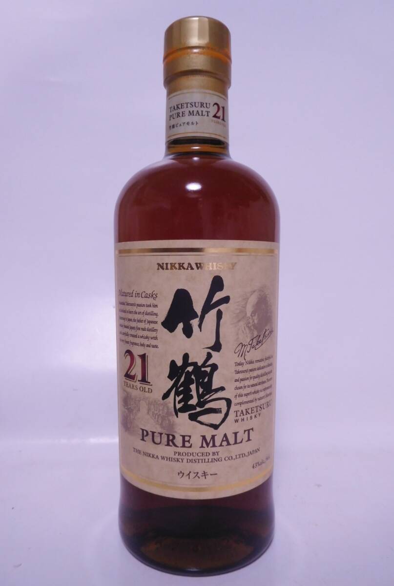 ★古酒☆ ニッカ 竹鶴 ピュアモルト 21年 700ml 43% ☆送料無料☆ NIKKA Taketsuru Pure Malt Whisky 21 years old ★_画像1