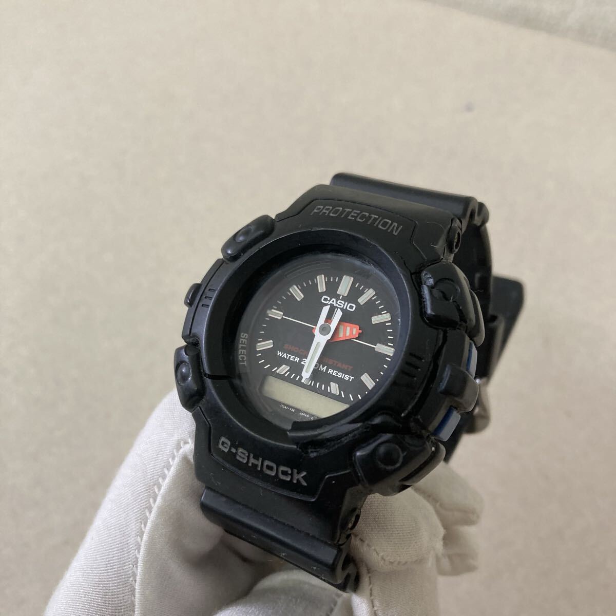 CASIO G-SHOCK 腕時計 AW-560 (380) アナデジ Gショック ブラック ジャンク品_画像2