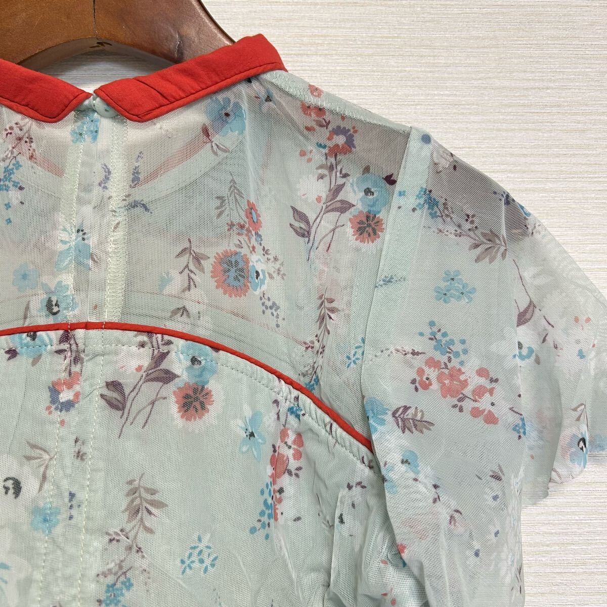 花柄ブルーワンピース 130cm オールレースワンピース★未使用品 キッズ  女の子 チュニック_画像5