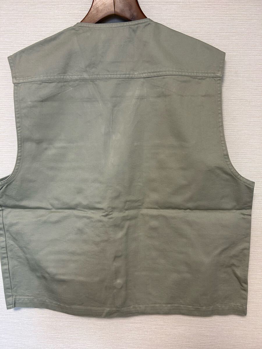 力鳶　 作業着　作業ベスト　工場　サイズLL 未使用　アースグリーン　綿100%_画像3