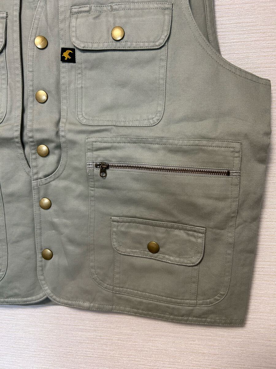 力鳶　 作業着　作業ベスト　工場　サイズLL 未使用　アースグリーン　綿100%_画像4