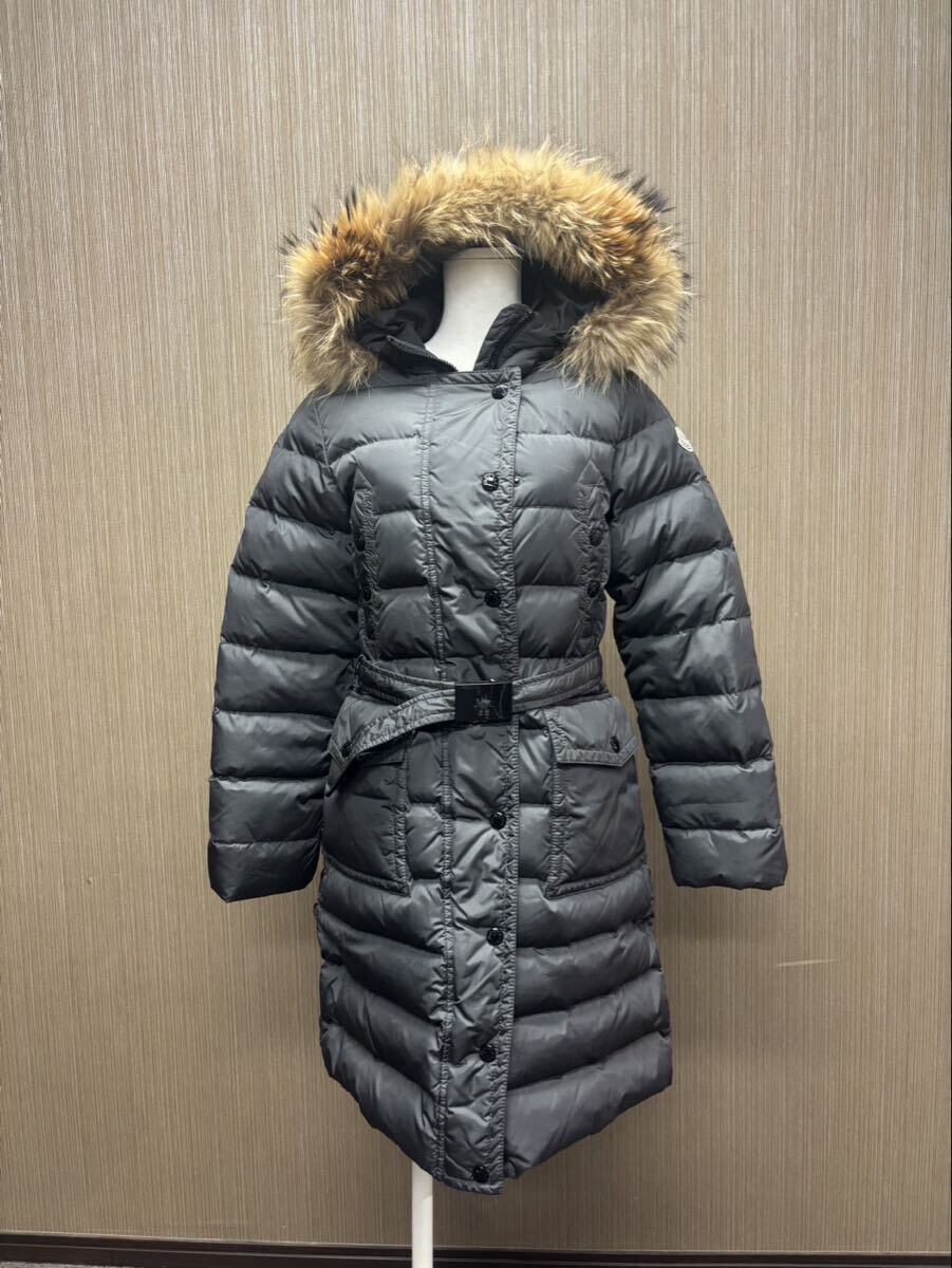 1000円~正規品 美品 MONCLER モンクレール ファ付きフード ダウンコート a-3_画像1
