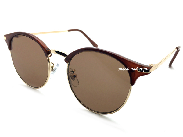 CLASSIC BOSTON SIRMONT BROW SUNGLASS BROWN*GOLD × LIGHT BROWN/ Classic Boston salmon tob low солнцезащитные очки классический uv cut 