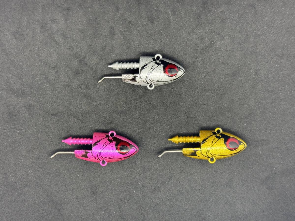 VJ28 COREMAN VJ-28 コアマン バイブレーションジグヘッド 3個セット シルバー ピンク ゴールド 未使用品 ヘッドのみ_画像2