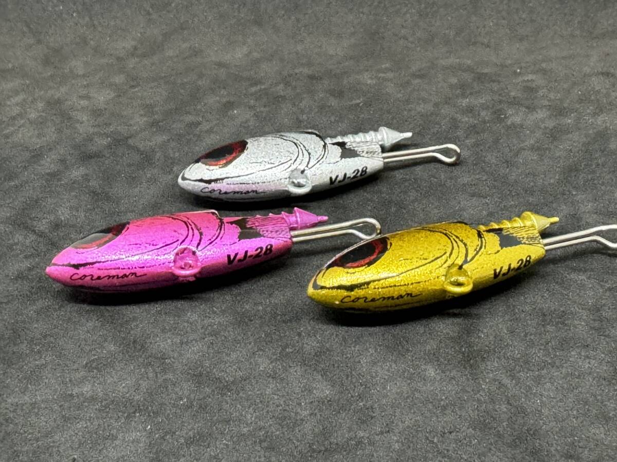 VJ28 COREMAN VJ-28 コアマン バイブレーションジグヘッド 3個セット シルバー ピンク ゴールド 未使用品 ヘッドのみ_画像3