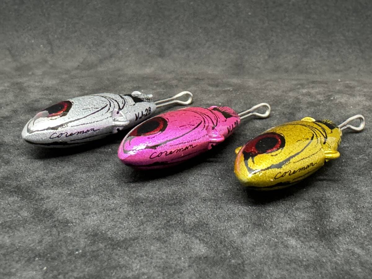 VJ28 COREMAN VJ-28 コアマン バイブレーションジグヘッド 3個セット シルバー ピンク ゴールド 未使用品 ヘッドのみ_画像4