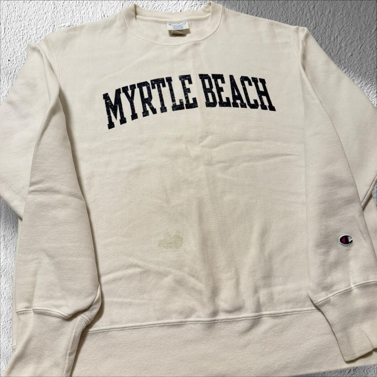 Champion リバースウィーブ スウェット【白】チャンピオン【2XL】トレーナー 刺繍ロゴMYRTLE BEACH アーチプリント US古着 スーベニア_画像5