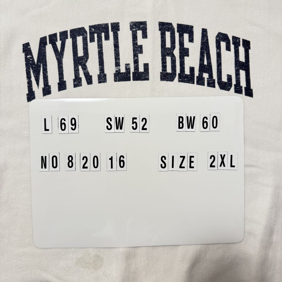 Champion リバースウィーブ スウェット【白】チャンピオン【2XL】トレーナー 刺繍ロゴMYRTLE BEACH アーチプリント US古着 スーベニア_画像10