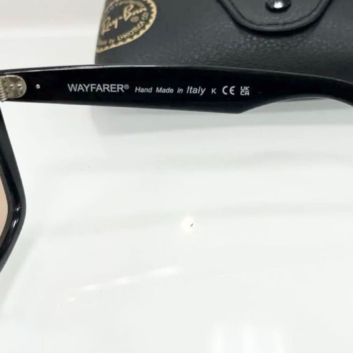 新品！確実！正規品RayBan レイバン　ウェイファーラー WAYFARER RB2140F 601/4B 52 アジアンフィット ブラック/ピンク(オレンジ) ケース黒_画像3