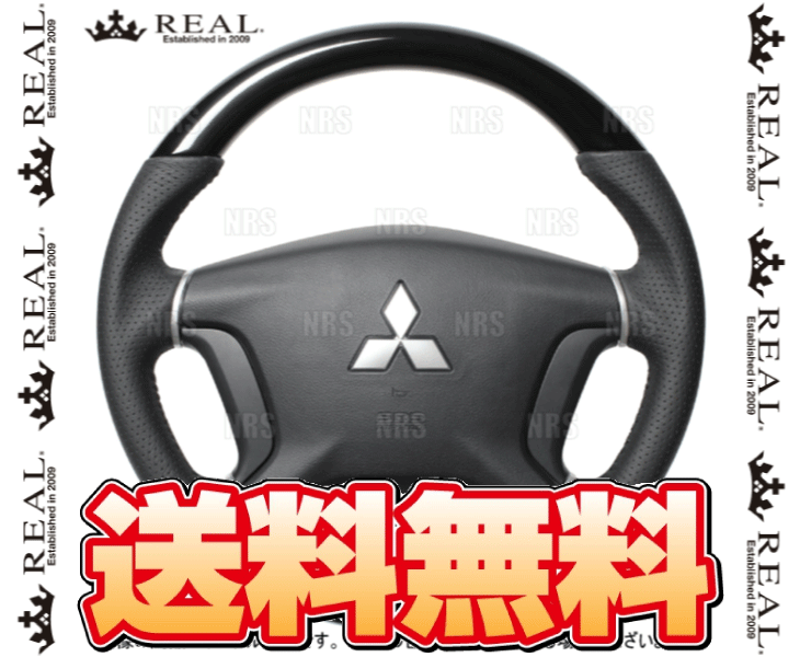 REAL レアル オリジナル (ピアノブラック/ブラックステッチ) パジェロ V83W/V87W/V88W/V93W/V97W/V98W 2006/10～ (D5-PBW-BK
