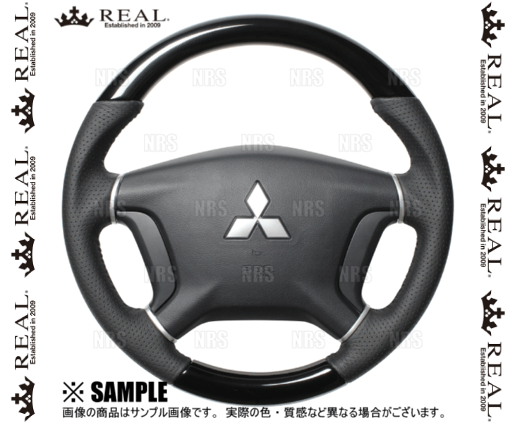 REAL レアル オリジナル (ピアノブラック/ブラックステッチ) パジェロ V83W/V87W/V88W/V93W/V97W/V98W 2006/10～ (D5-PBW-BK