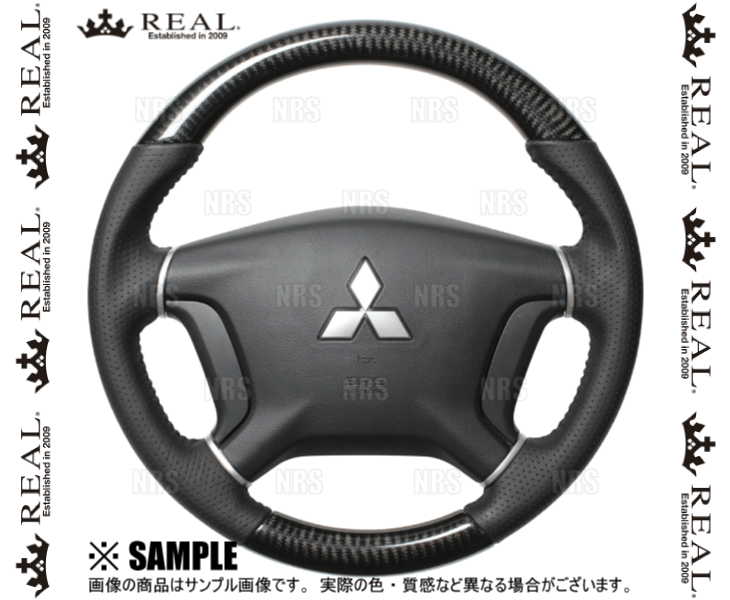 REAL レアル オリジナル (ブラックカーボン/ブラックステッチ) パジェロ V83W/V87W/V88W/V93W/V97W/V98W 2006/10～ (D5-BKC-BK
