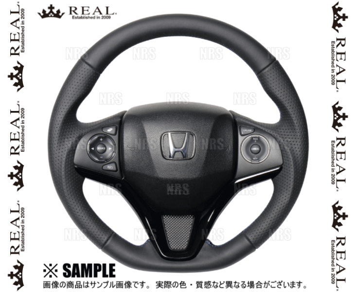 REAL レアル オリジナル (オールレザー/ブルー×ブラックユーロステッチ) ヴェゼル ハイブリッド RU3/RU4 2013/12～ (HNA-LPB-BL