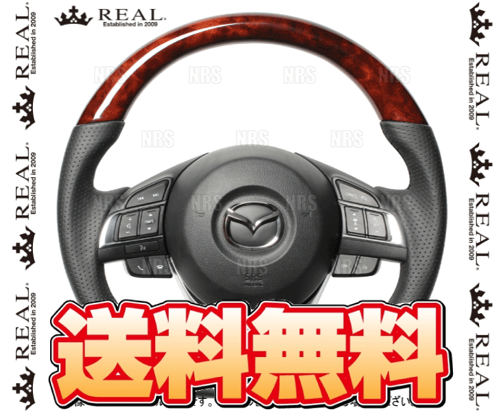 REAL レアル オリジナル (ブラウンウッド/ブラックユーロステッチ) アテンザ ワゴン GJEFW/GJ2FW/GJ2AW/GJ5FW 12/11~16/8 (MZB-BRW-BK_画像2