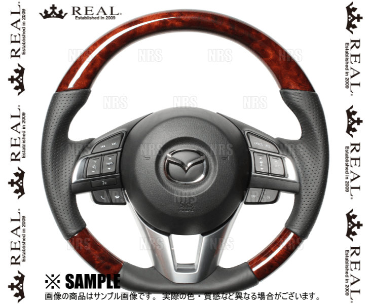 REAL レアル オリジナル (ブラウンウッド/ブラックユーロステッチ) アテンザ ワゴン GJEFW/GJ2FW/GJ2AW/GJ5FW 12/11~16/8 (MZB-BRW-BK_画像3