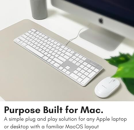 Macally 超薄型 USB A 有線キーボード テンキー付き Apple Mac Pro、MacBook Pro/Air、iMac、Mac Mini、(SLIMKEYPROA)_画像6