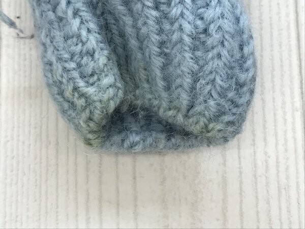 レディース ボーダー 厚手 ニットカーディガン 水色他_画像3