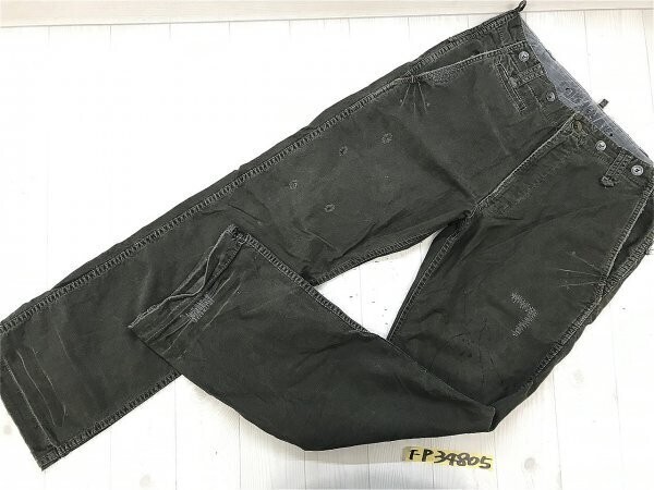 EDWIN エドウィン メンズ ダメージ加工 ペイント柄 パンツ M カーキグリーン M_画像1