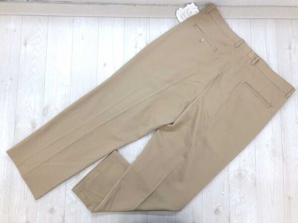 新品タグ付き フランココレツィオーニ Franco collezioni レトロ トラッド ツータック スラックス パンツ センタープレス メンズ ベージュ_画像2