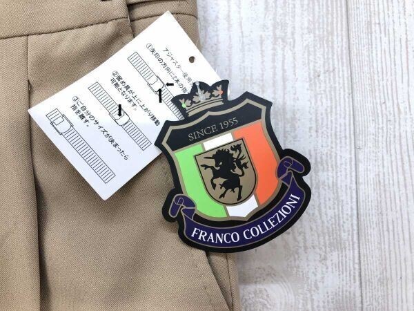 新品タグ付き フランココレツィオーニ Franco collezioni レトロ トラッド ツータック スラックス パンツ センタープレス メンズ ベージュ_画像3
