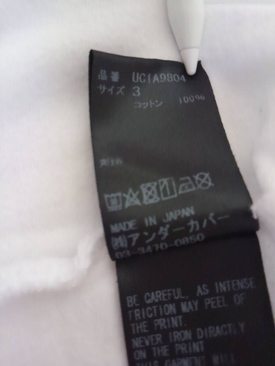アンダーカバー UNDERCOVER PAINLESS LIFE ロゴイラスト 半袖Tシャツ UC1A9804 サイズ3 ホワイト 日本製_画像6