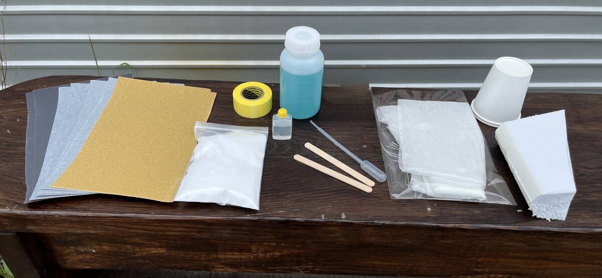 サーフボードリペアキット これで修理できます フォーム付き1０点セット #２_画像1