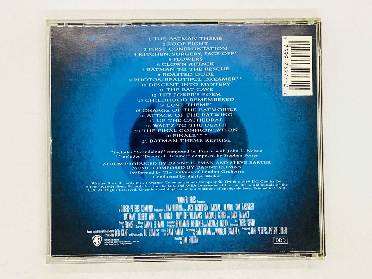 即決CD ダニー・エルフマン / バットマン / DANNY ELFMAN / BATMAN ORIGINAL MOTION PICTURE SCORE 9 25977-2 U04_画像2