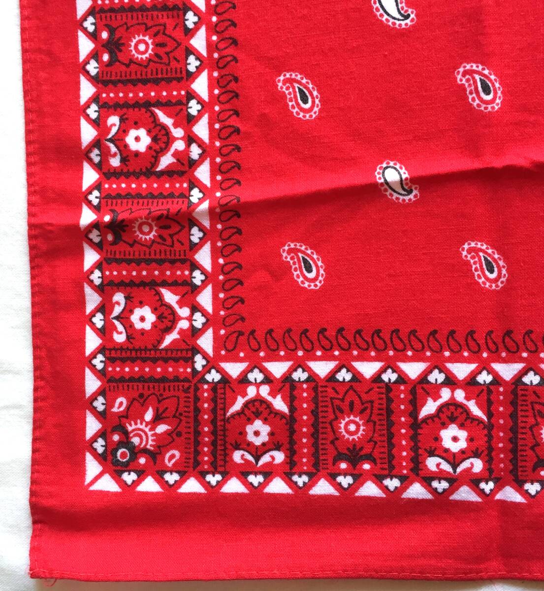 ◆ビンテージ バンダナ ペイズリー柄 赤 ロカビリー_画像6