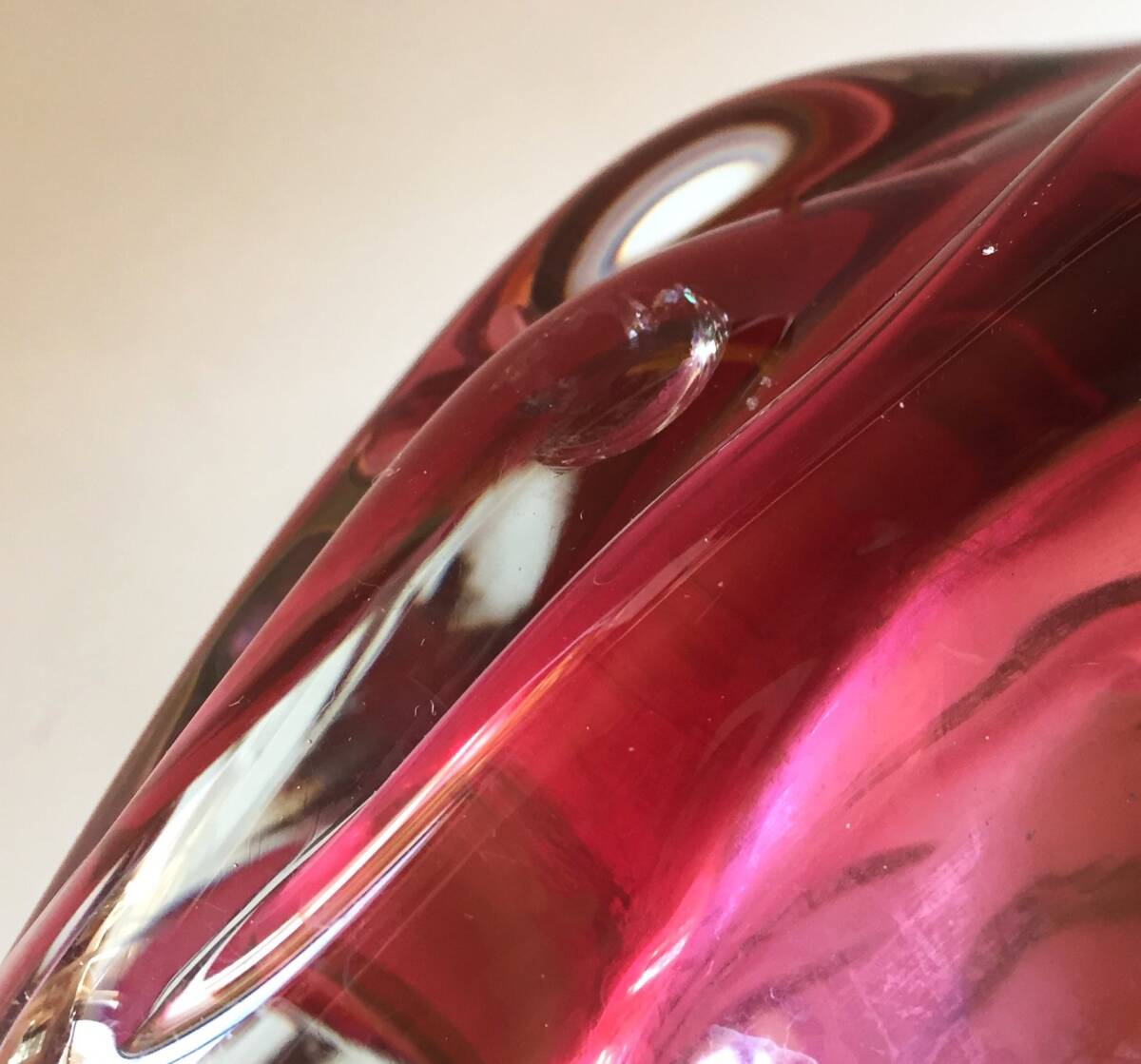 ◆ビンテージ きれいなカラーリング ガラス 花器 花瓶 マルティグラス 検 昭和レトロ ヘドラ_画像9