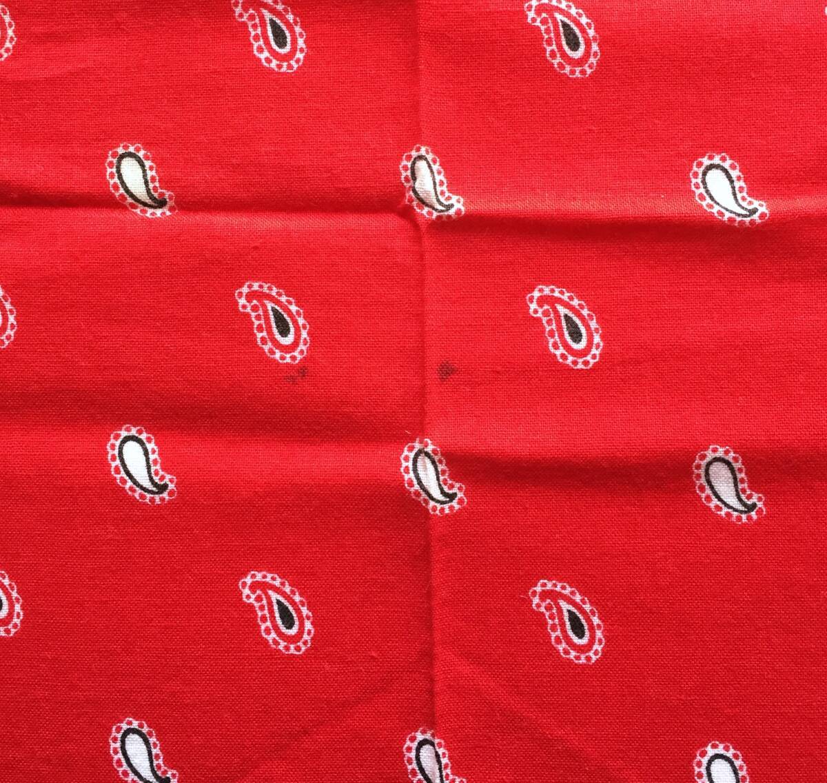 ◆ビンテージ バンダナ ペイズリー柄 赤 ロカビリー_画像7