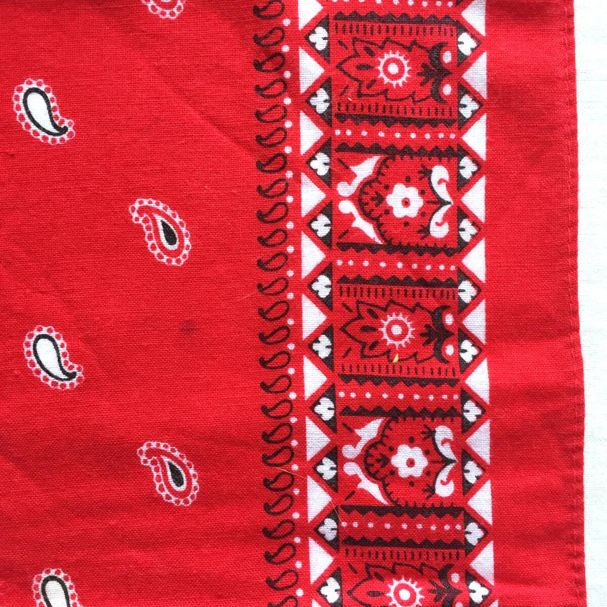 ◆ビンテージ バンダナ ペイズリー柄 赤 ロカビリー_画像8