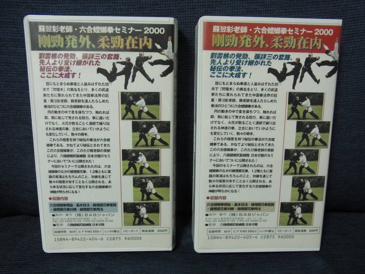 ビデオテープ（VHS）　蘇昱彰老師 六合螳螂拳セミナー 2000　2巻セット　　セル版　　中古品_画像2